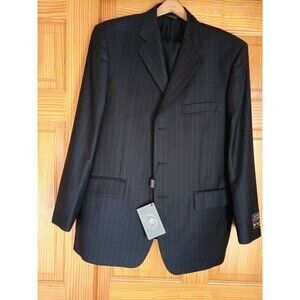 Gianni Manzoni Suit 44L 34x30 Stripe Angelico Super 140s Italy New Unfitted